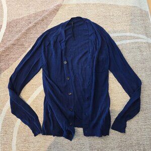 Diesel Black Gold Ribbed Cotton Sheer Blue Cardigan (M)